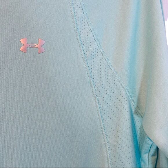 Under Armour HeatGear Lightweight Compression Blue Long Sleeve Top Sz M - Picture 5 of 6